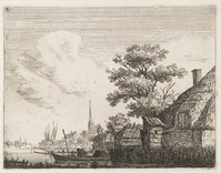 TvB G 2671
<br/>
Dorp aan de rivier (no. 2 uit een serie van 12 nederlandse dorps- & rivier gezichten)
<br/>
<em>Schwegman, Hendrik (1761-1816)</em>